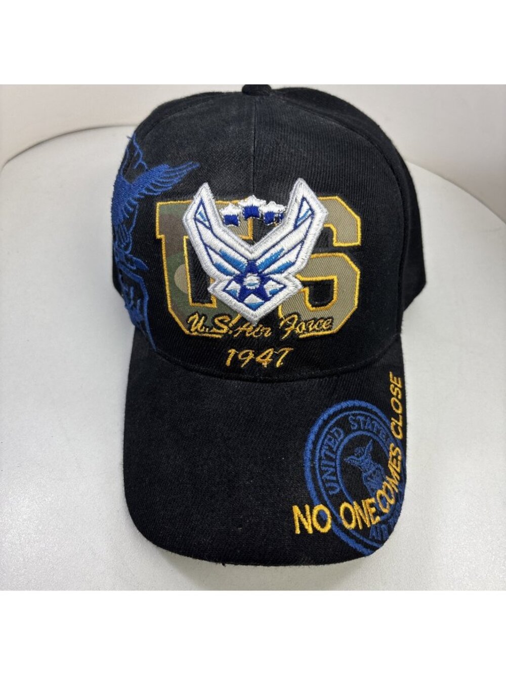 Air Force Wings 1947 Shadow Embroidered Navy Blue Baseball Style Cap Hat